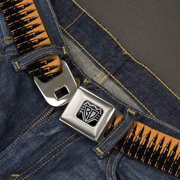 Buckle-Down Seatbelt Belt - Bullets2 Orange/Black