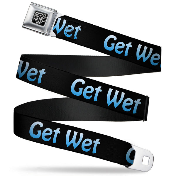 Buckle-Down Seatbelt Belt - GET WET Black/Baby Blue