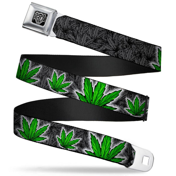 Buckle-Down Seatbelt Belt - Marijuana Haze Black