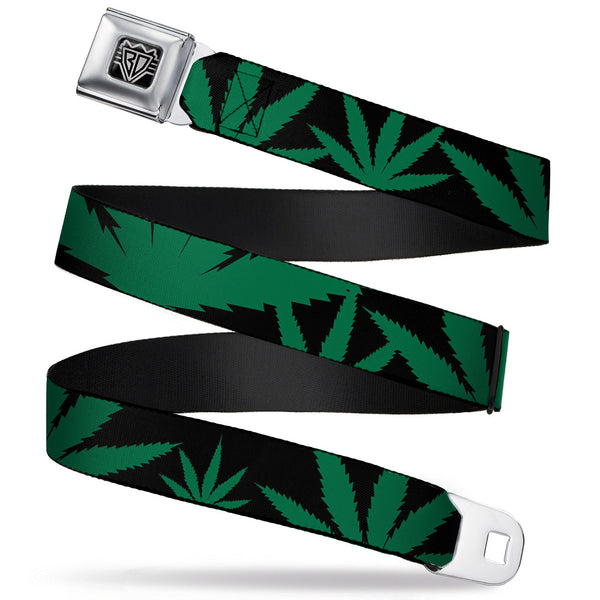 Buckle-Down Seatbelt Belt - Marijuana Leaf Close-Up