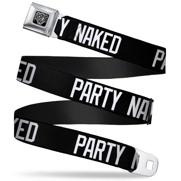 Buckle-Down Seatbelt Belt - PARTY NAKED Black/White