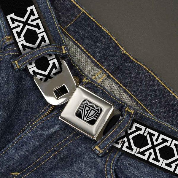 Buckle-Down Seatbelt Belt - XXX Black/White