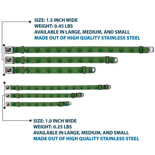 Buckle-Down Buckle-Down Seatbelt Buckle Dog Collar - Marijuana Garden Tan/Green
