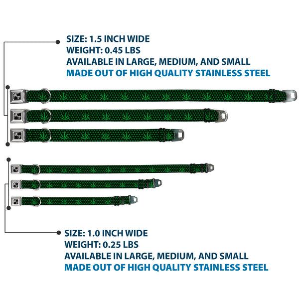 Buckle-Down Buckle-Down Seatbelt Buckle Dog Collar - Marijuana Garden Black/Green
