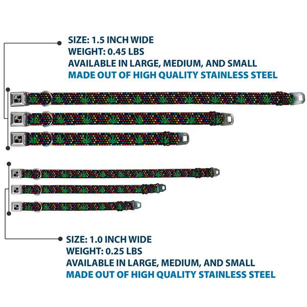 Buckle-Down Buckle-Down Seatbelt Buckle Dog Collar - Marijuana Garden Black/Multi Color