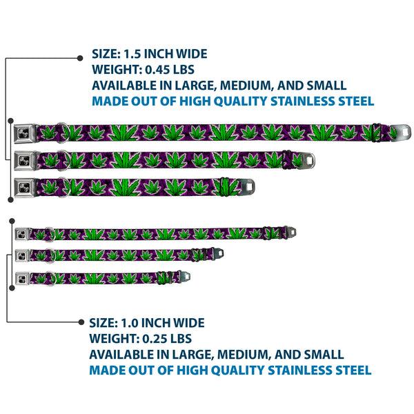Buckle-Down Buckle-Down Seatbelt Buckle Dog Collar - Marijuana Haze Purple