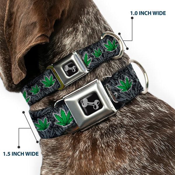 Buckle-Down Buckle-Down Seatbelt Buckle Dog Collar - Marijuana Haze Black