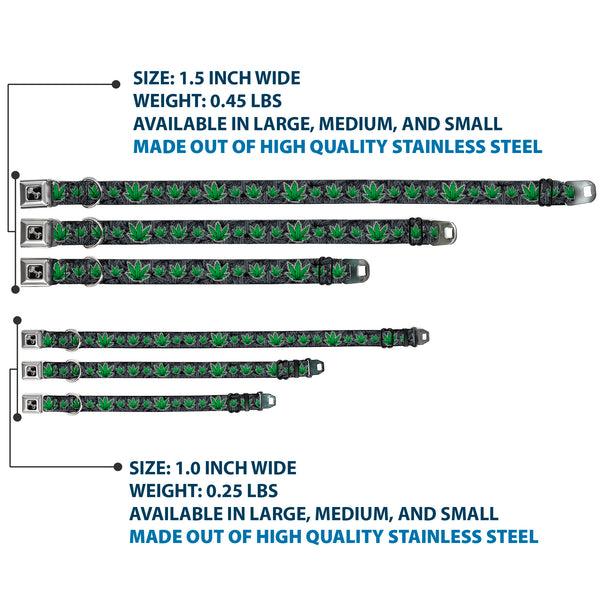 Buckle-Down Buckle-Down Seatbelt Buckle Dog Collar - Marijuana Haze Black