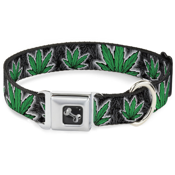 Buckle-Down Buckle-Down Seatbelt Buckle Dog Collar - Marijuana Haze Black