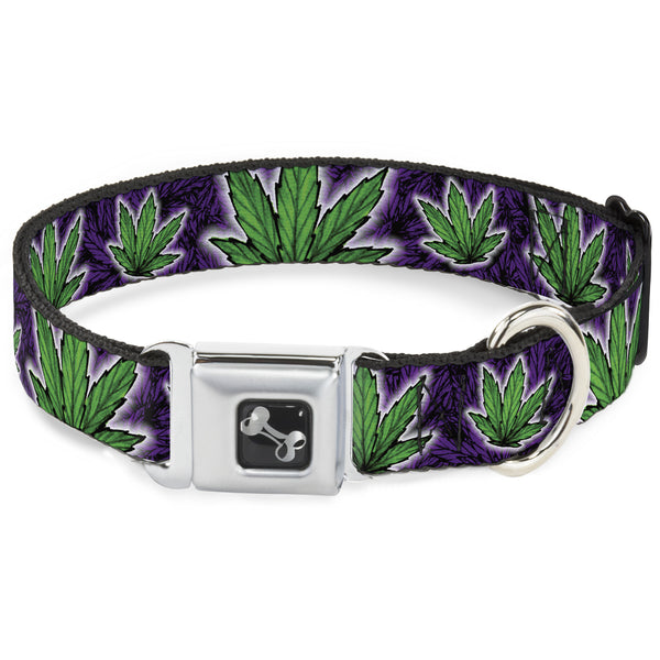 Buckle-Down Buckle-Down Seatbelt Buckle Dog Collar - Marijuana Haze Purple