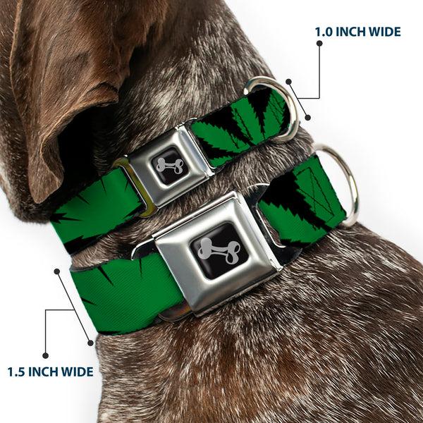 Buckle-Down Buckle-Down Seatbelt Buckle Dog Collar - Marijuana Leaf Close-Up