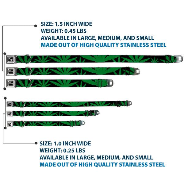 Buckle-Down Buckle-Down Seatbelt Buckle Dog Collar - Marijuana Leaf Close-Up
