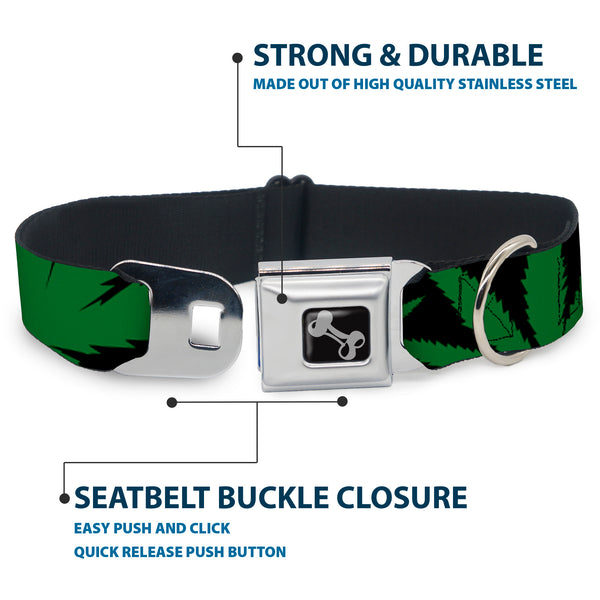 Buckle-Down Buckle-Down Seatbelt Buckle Dog Collar - Marijuana Leaf Close-Up