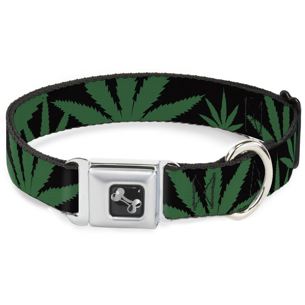 Buckle-Down Buckle-Down Seatbelt Buckle Dog Collar - Marijuana Leaf Close-Up