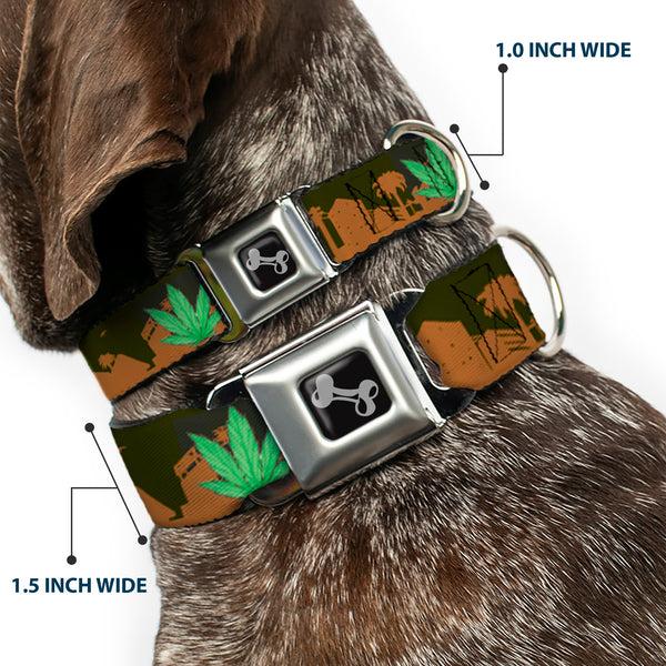 Buckle-Down Buckle-Down Seatbelt Buckle Dog Collar - Marijuana Leaf Skyline