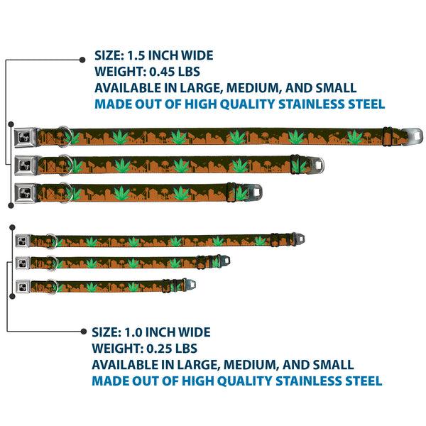 Buckle-Down Buckle-Down Seatbelt Buckle Dog Collar - Marijuana Leaf Skyline