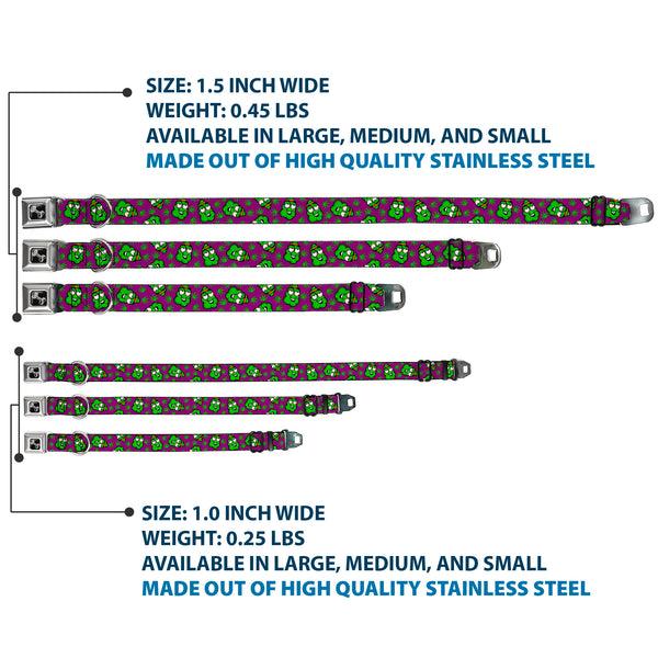 Buckle-Down Buckle-Down Seatbelt Buckle Dog Collar - Marijuana Nugs/Leaves Cartoon Purple/Green