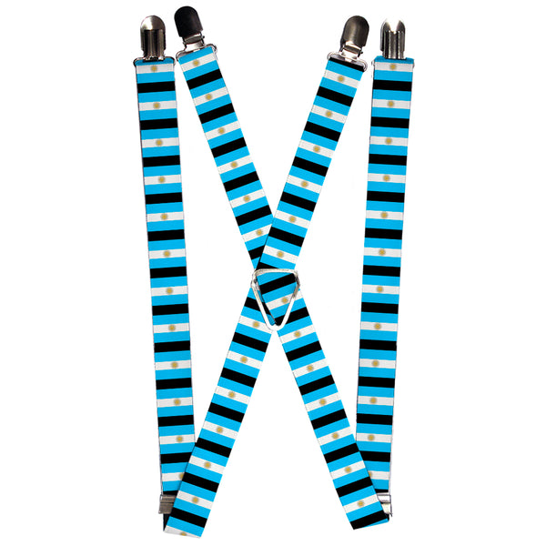 Buckle-Down Suspenders - 1.0" - Argentina Flags