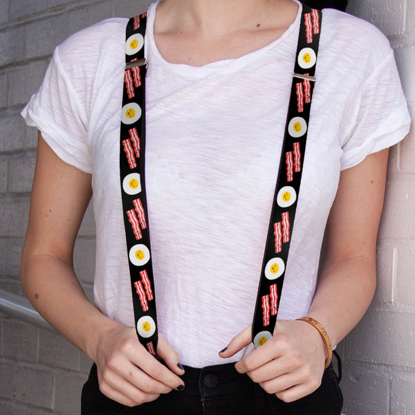 Buckle-Down Suspenders - 1.0" - Bacon & Eggs Black
