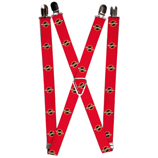 Buckle-Down Suspenders - 1.0" - BAZINGA Logo Burgundy