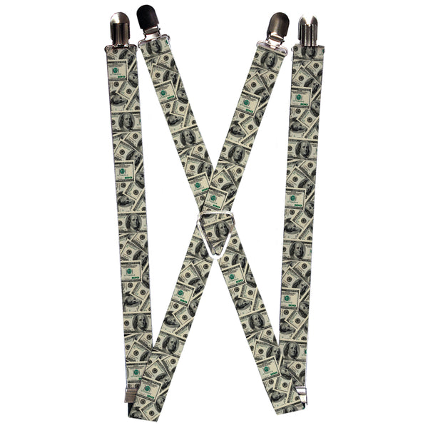 Buckle-Down Suspenders - 1.0" - Benjamins2 Stacked