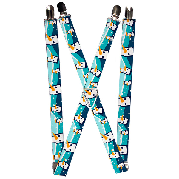 Buckle-Down Suspenders - 1.0" - Block Penguins Navy