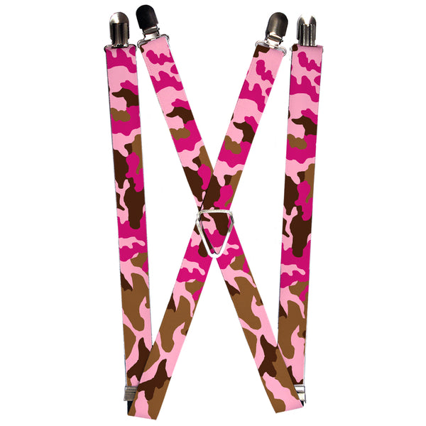 Buckle-Down Suspenders - 1.0" - Camo Pink
