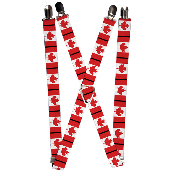 Buckle-Down Suspenders - 1.0" - Canada Flags