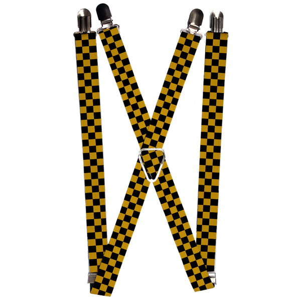 Buckle-Down Suspenders - 1.0" - Checker Black/Gold