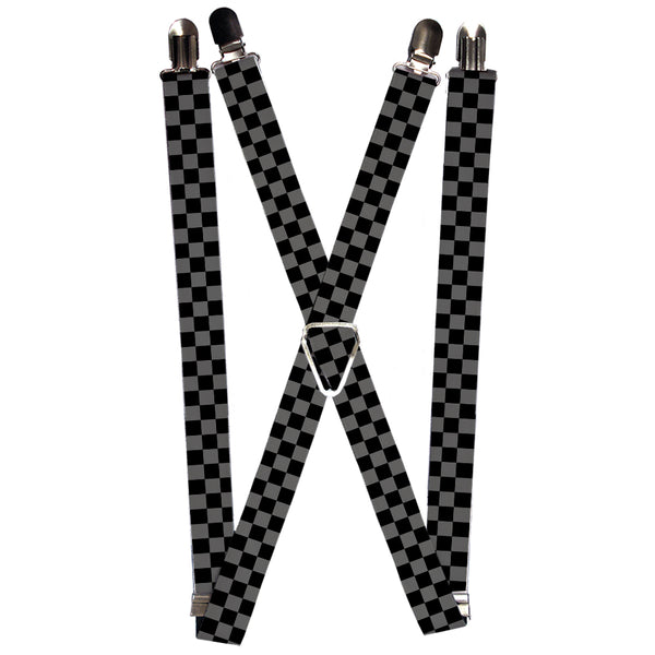 Buckle-Down Suspenders - 1.0" - Checker Black/Gray