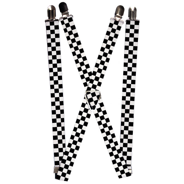 Buckle-Down Suspenders - 1.0" - Checker Black/White