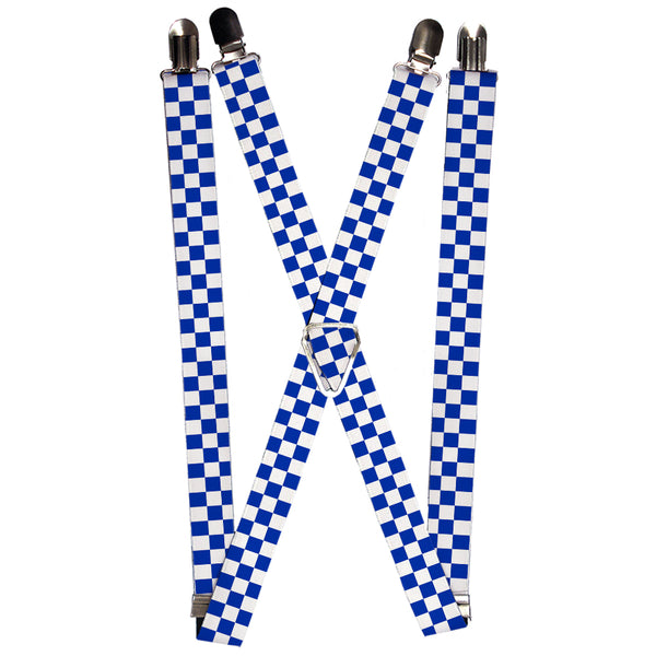 Buckle-Down Suspenders - 1.0" - Checker BlueKU/White