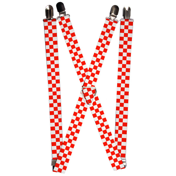 Buckle-Down Suspenders - 1.0" - Checker Red/White