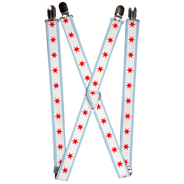 Buckle-Down Suspenders - 1.0" - Chicago Flag