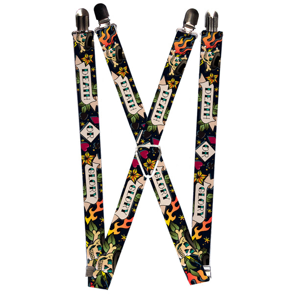 Buckle-Down Suspenders - 1.0" - Death or Glory Black