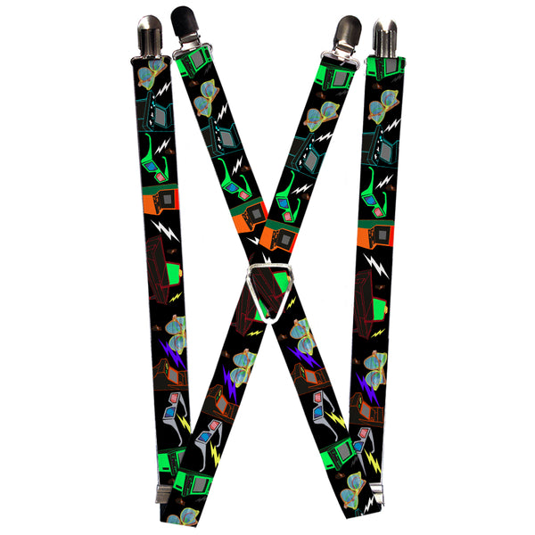 Buckle-Down Suspenders - 1.0" - Eighties Arcade Black