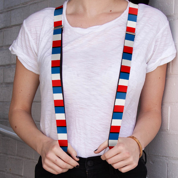 Buckle-Down Suspenders - 1.0" - France Flags