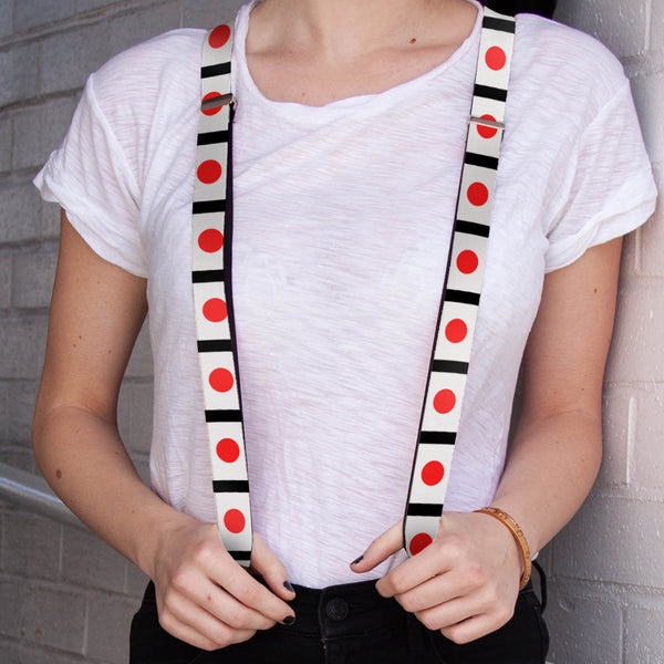 Buckle-Down Suspenders - 1.0" - Japan Flags