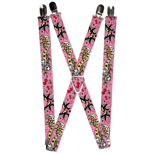 Buckle-Down Suspenders - 1.0" - Lucky Pink