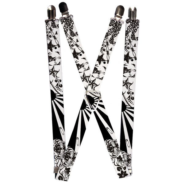 Buckle-Down Suspenders - 1.0" - Madness White/Black