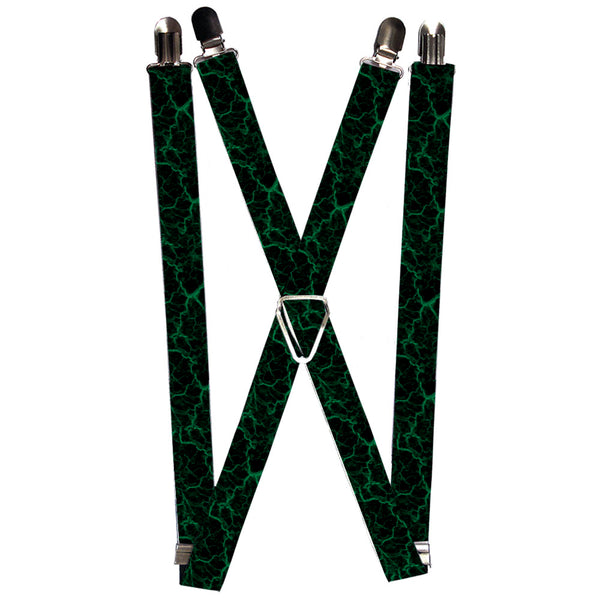 Buckle-Down Suspenders - 1.0" - Marble Black/Green