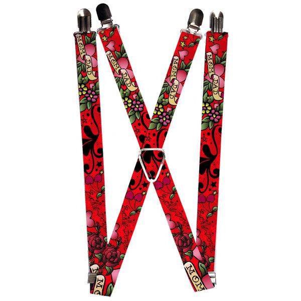 Buckle-Down Suspenders - 1.0" - Mom & Dad Red