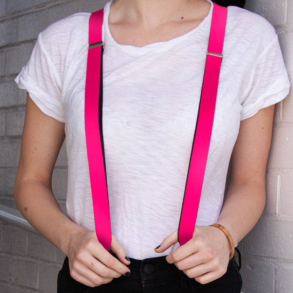Buckle-Down Suspenders - 1.0" - Neon Pink Print