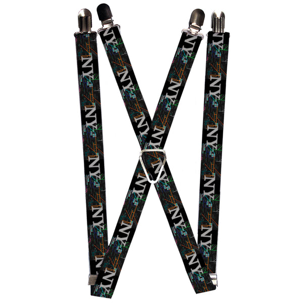 Buckle-Down Suspenders - 1.0" - New York Subway