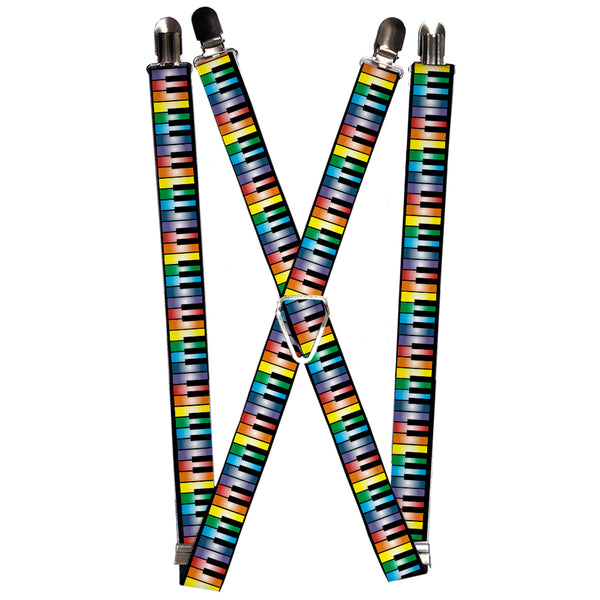 Buckle-Down Suspenders - 1.0" - Piano Keys Rainbow