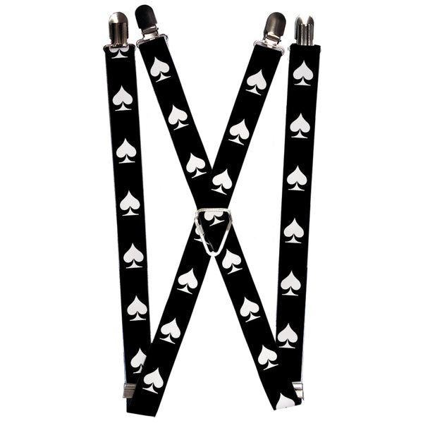 Buckle-Down Suspenders - 1.0" - Spade Black/White