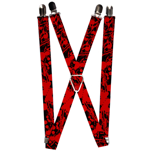 Buckle-Down Suspenders - 1.0" - Splatter Black/Red