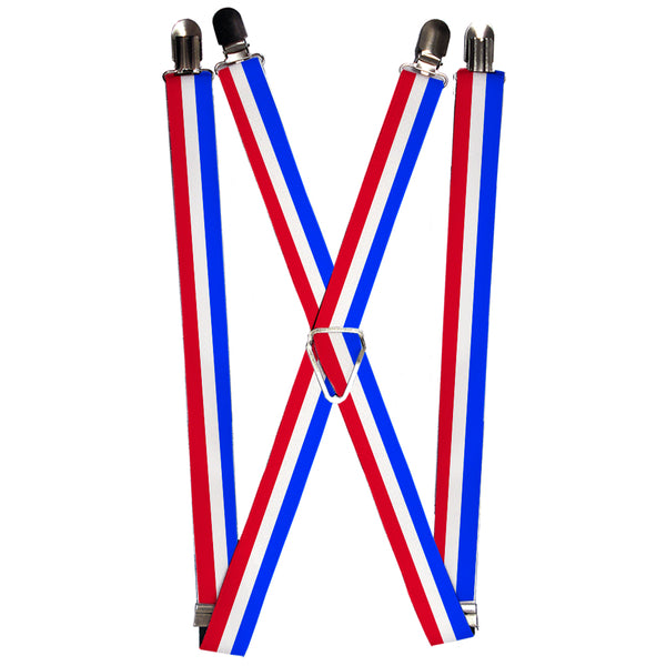 Buckle-Down Suspenders - 1.0" - Stripes Blue/White/Red