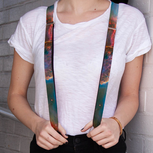 Buckle-Down Suspenders - 1.0" - Supernova Space Collage
