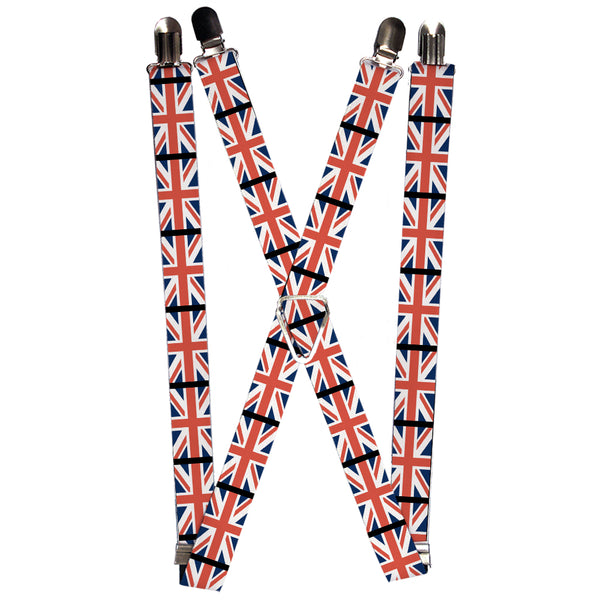 Buckle-Down Suspenders - 1.0" - United Kingdom Flags